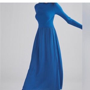 Anthropologie Pleated Long Sleeve Dress